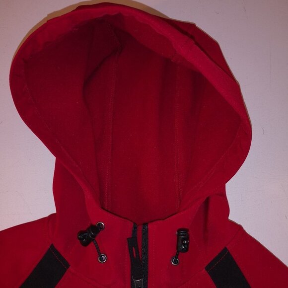 Free Country Ladies Size Small Red w/ Black Fleece Lined Full Zip Hooded Jacket - Picture 4 of 12